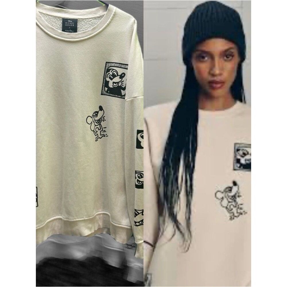Disney Mickey Mouse x Keith Haring Cream Crewneck Sweatshirt XL
